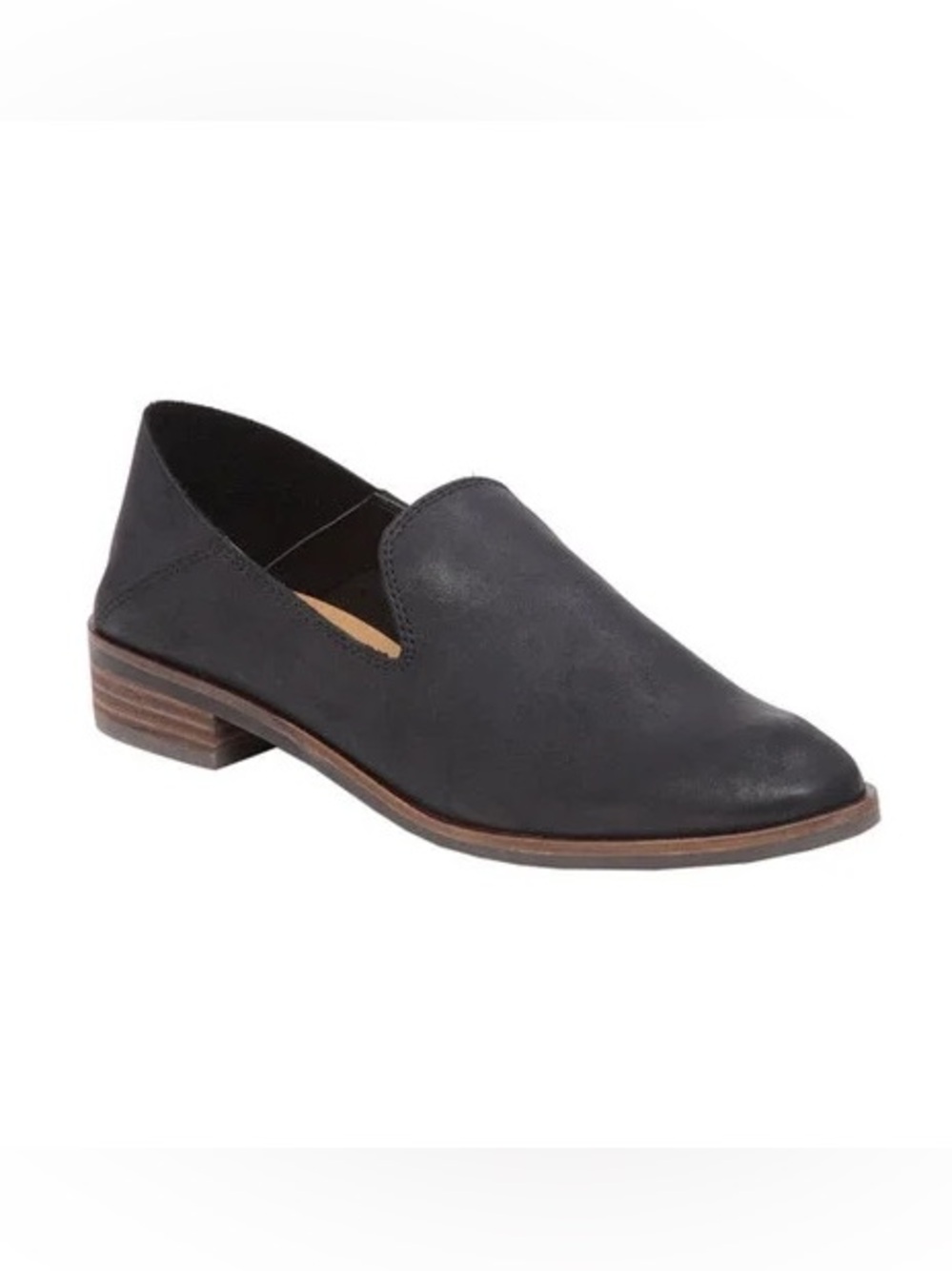 Lucky Brand Cahill Black Leather Loafers Dress Business Shoes